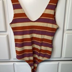 Free People Striped Bodysuit
